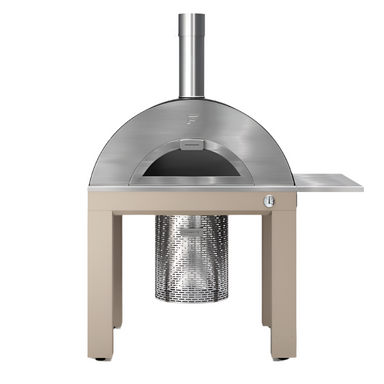 Close up of Fontana Bellagio Wood Pizza Oven Including Trolley