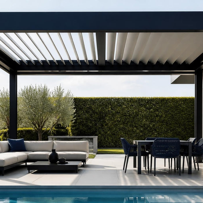Aluminium Pergola with Louvered Roof: UK Design Guide