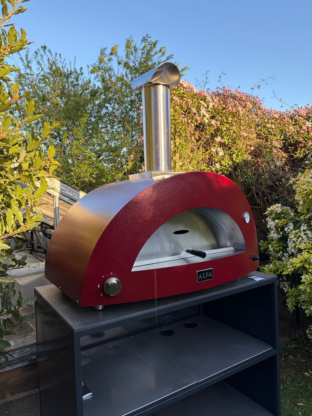 Alfa Forni Moderno 5 Pizze Hybrid Pizza Oven - Antique Red