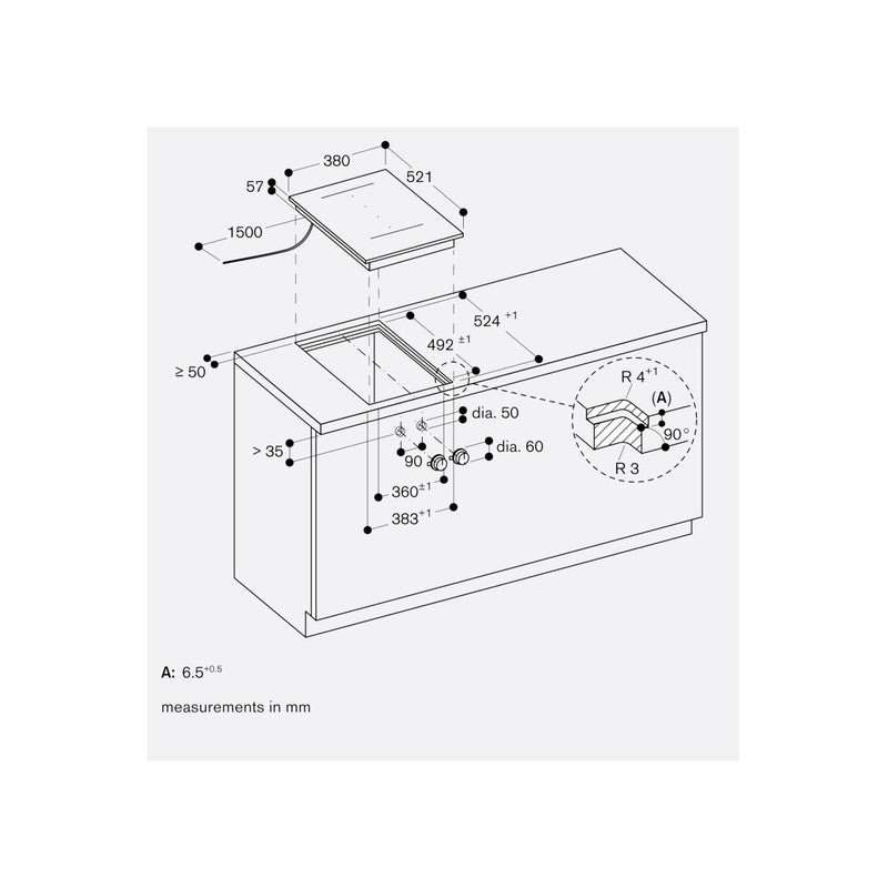 Gaggenau 400 Series VI422105 38cm Vario Flex Induction Cooktop, Black