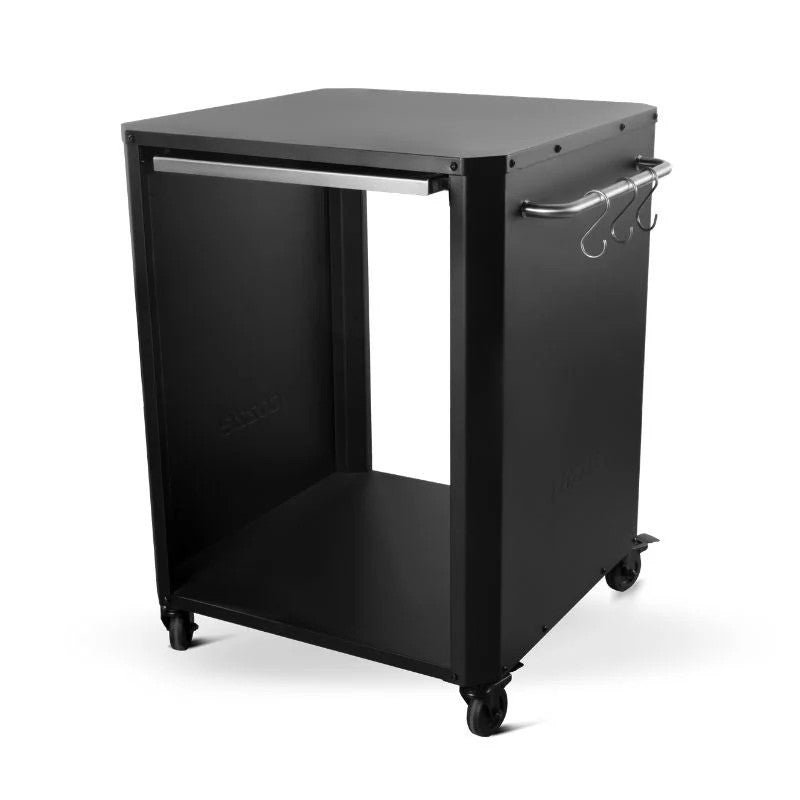 Cozze Table with Pull Out Stainless Steel Outdoor Table with Pull-Out Prep Shelf & Tool Hooks