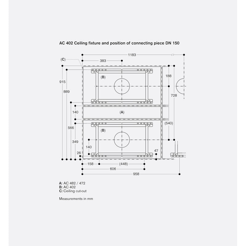 Gaggenau 400 Series AC402181 80cm Stainless Steel Ceiling Ventilation