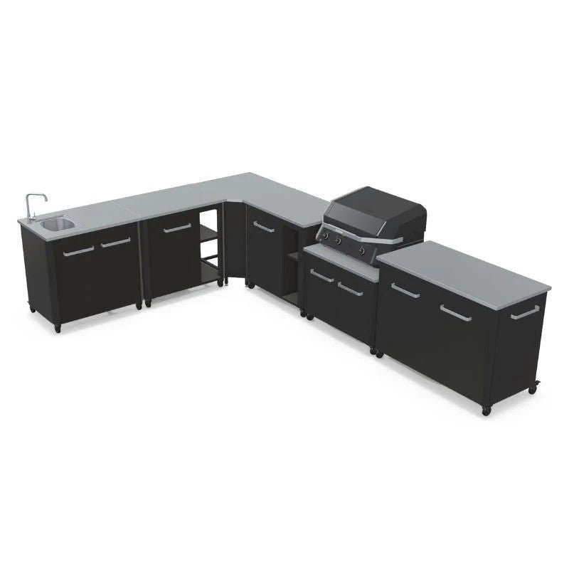 Cozze Modular Outdoor Kitchen Stainless Steel with Gas Grill, Sink & Storage