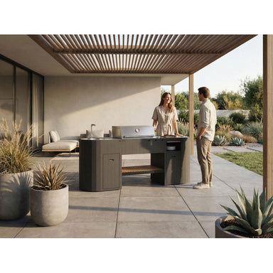 Q-boo OVO GL Dekton Outdoor Kitchen with Sink & Cover