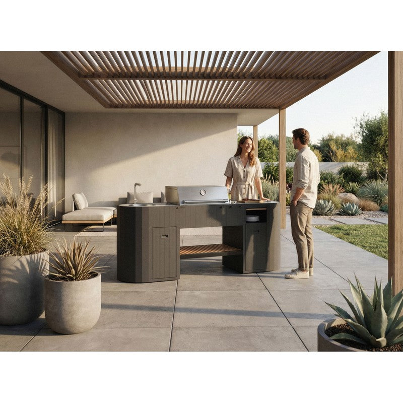 Q-boo OVO GL Dekton Outdoor Kitchen with Sink & Cover
