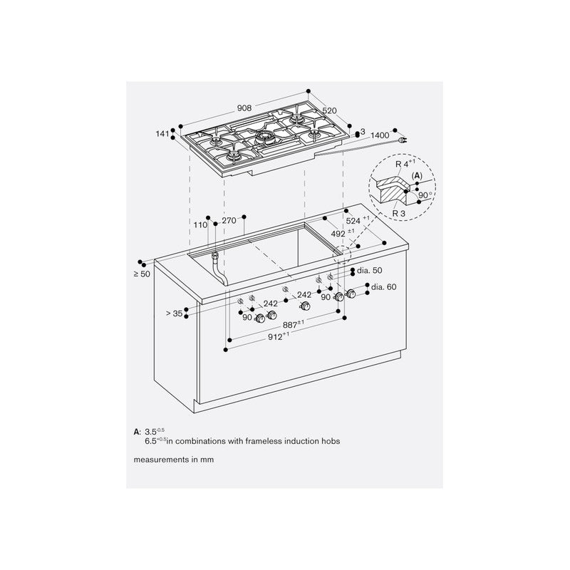 Gaggenau 400 Series VG491215 Stainless Steel Gas Cooktop 90cm