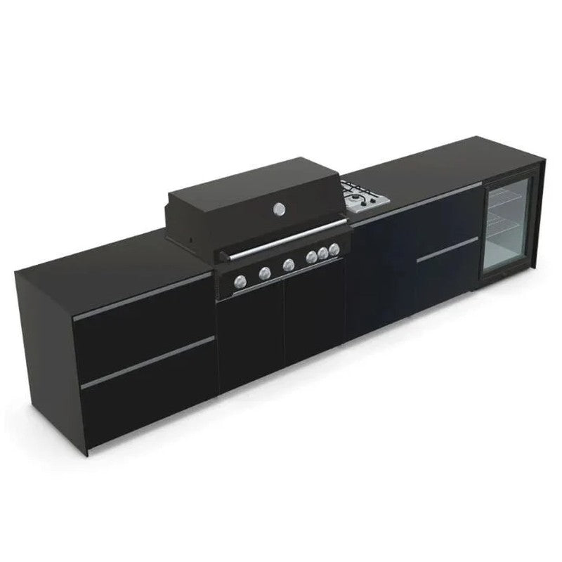 Fontana Ignes Stainless Steel Outdoor Kitchen with 5 Burner Grill, Hob, Fridge & Storage