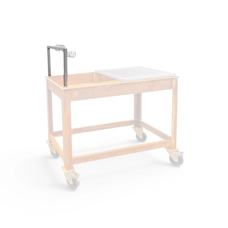 Blok ENKAI Corten Steel Charcoal Table Grill with Stainless Half Top & Round Bar Grill Top