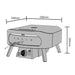 Cozze Rotate Gas Pizza Oven 13" with Cordierite Pizza Stone, Black