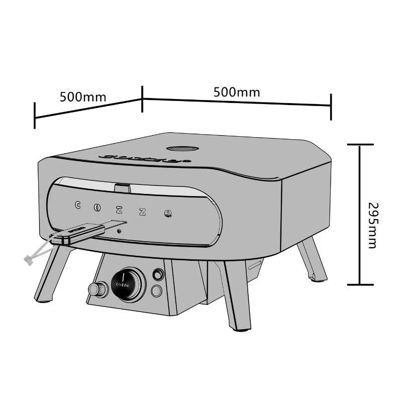 Cozze Rotate Gas Pizza Oven 13" with Cordierite Pizza Stone, Black