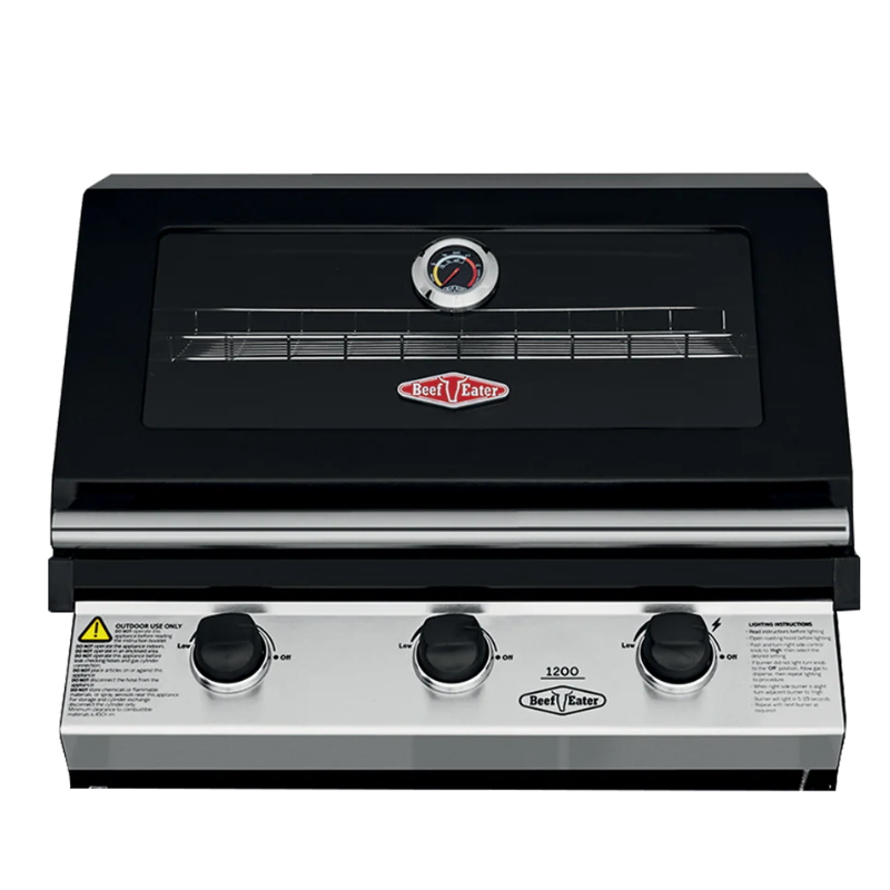 BeefEater 1200E Series 3 Burner Built In BBQ in Porcelain Enamel