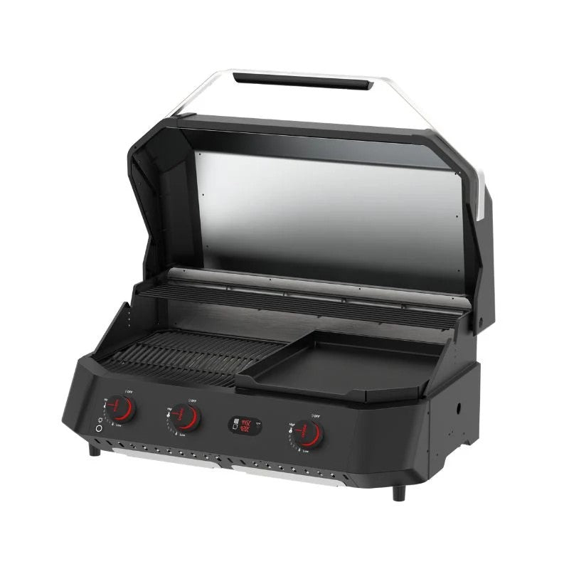 Cozze G-800 Combo Stainless Steel Gas Plancha Grill with Warming Rack