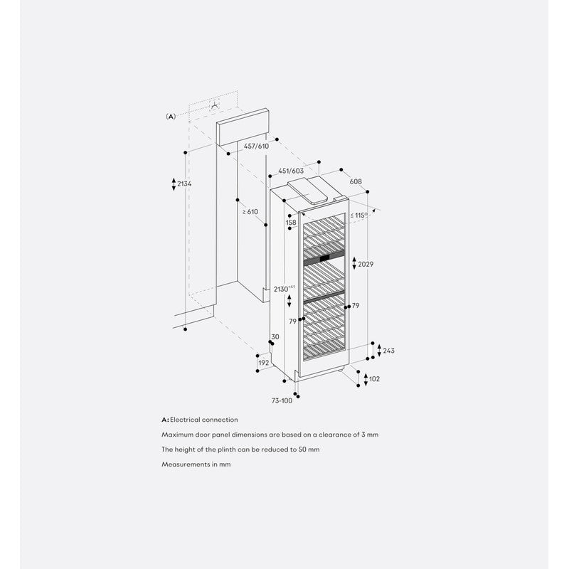 Gaggenau Vario Expressive Series RVW467170 61cm Fully Integrated Wine Storage, Dark Brushed Stainless Steel