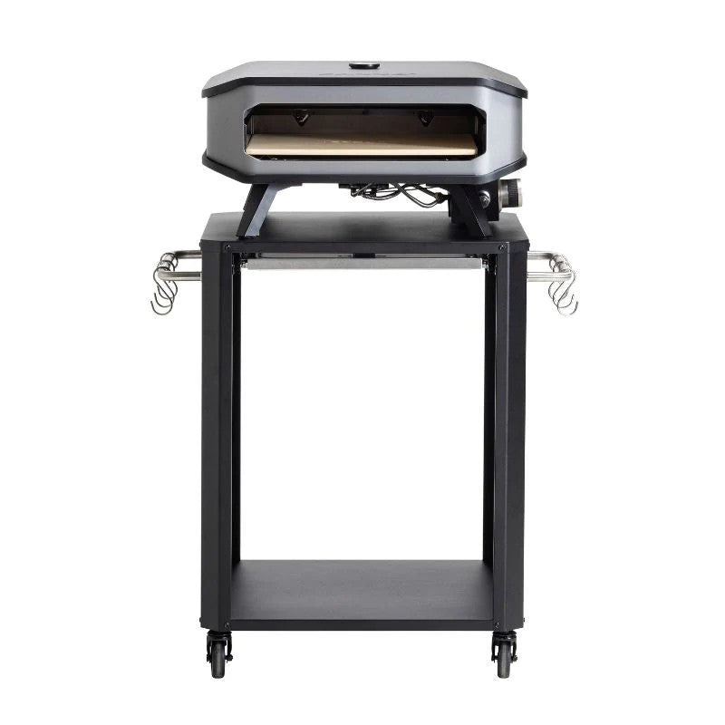 Cozze Table with Pull Out Stainless Steel Outdoor Table with Pull-Out Prep Shelf & Tool Hooks