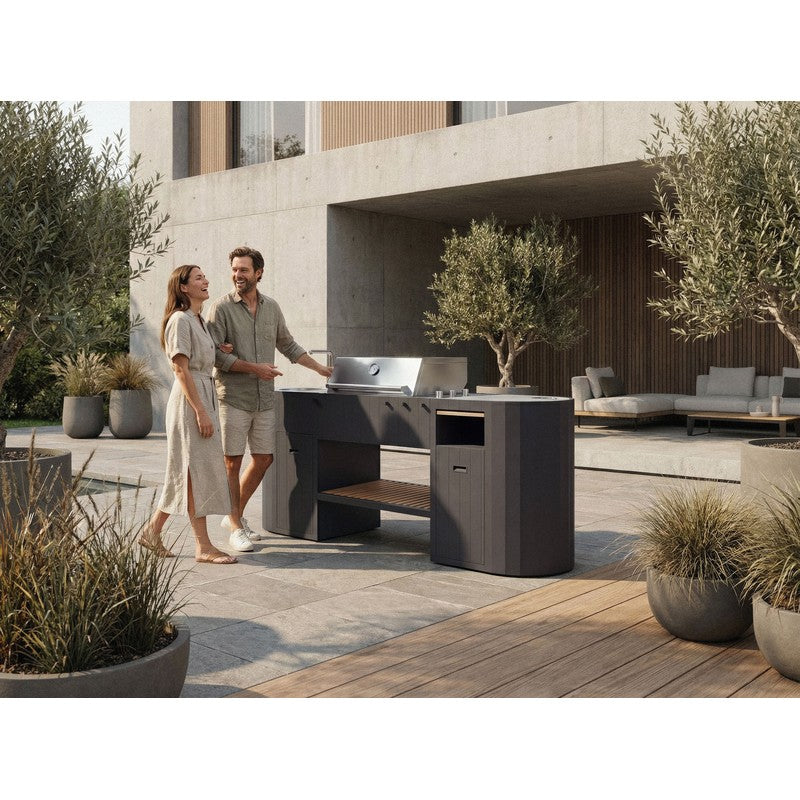 Q-boo OVO GL Dekton Outdoor Kitchen with Sink & Cover