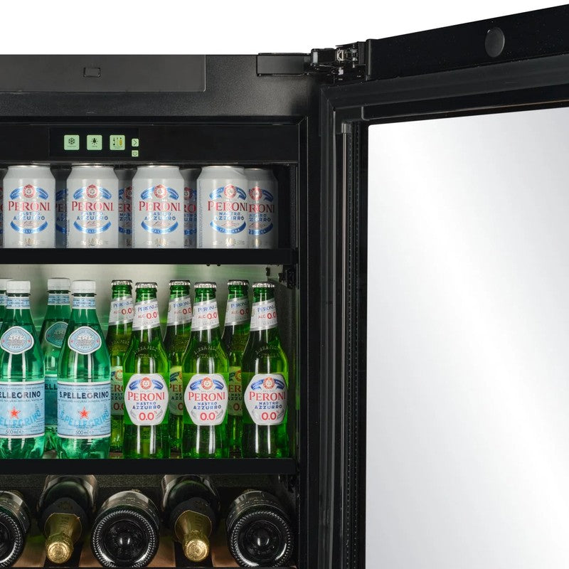 CELLA Kitchenline TFT-BV34B-TO Beverage Fridge 118L, Black Glass