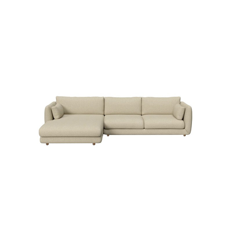 Cane-line Bloom 2-Seater Sofa with Chaise Longue, Teak Legs