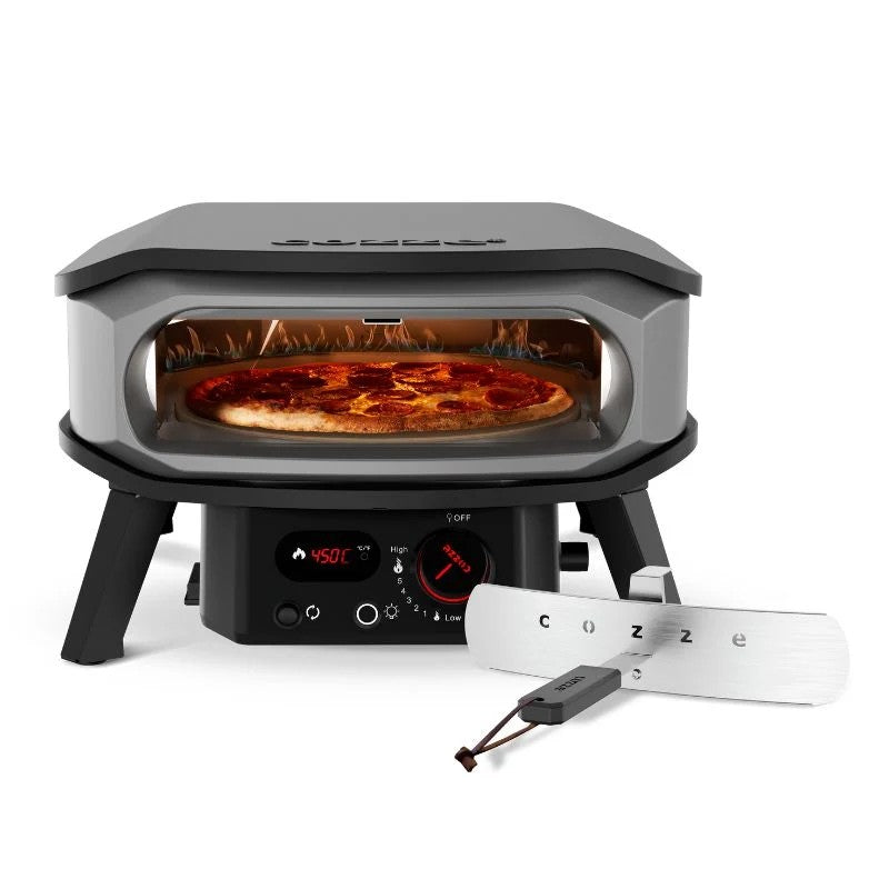 Cozze Premium Rotate Gas Pizza Oven 13", Grey & Black