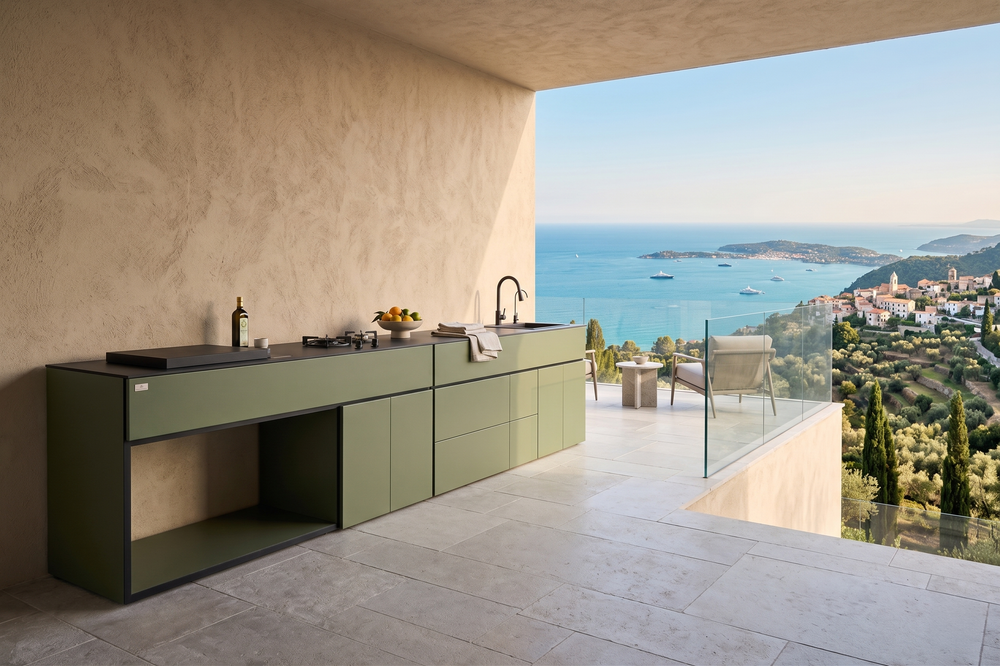 Grillionaire MOSS Grade 2 Aluminum Modular Outdoor Kitchen with Dekton Worktops, Sink, Side Burner and Fridge
