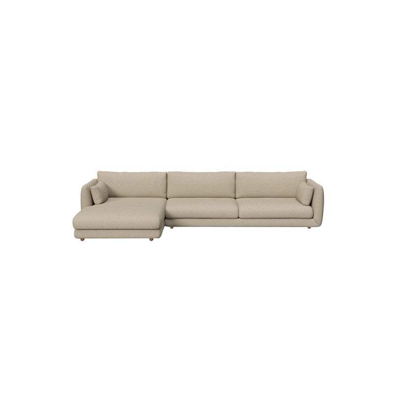 Cane-line Bloom 3-Seater Sofa with Chaise Longue, Right & Teak Legs