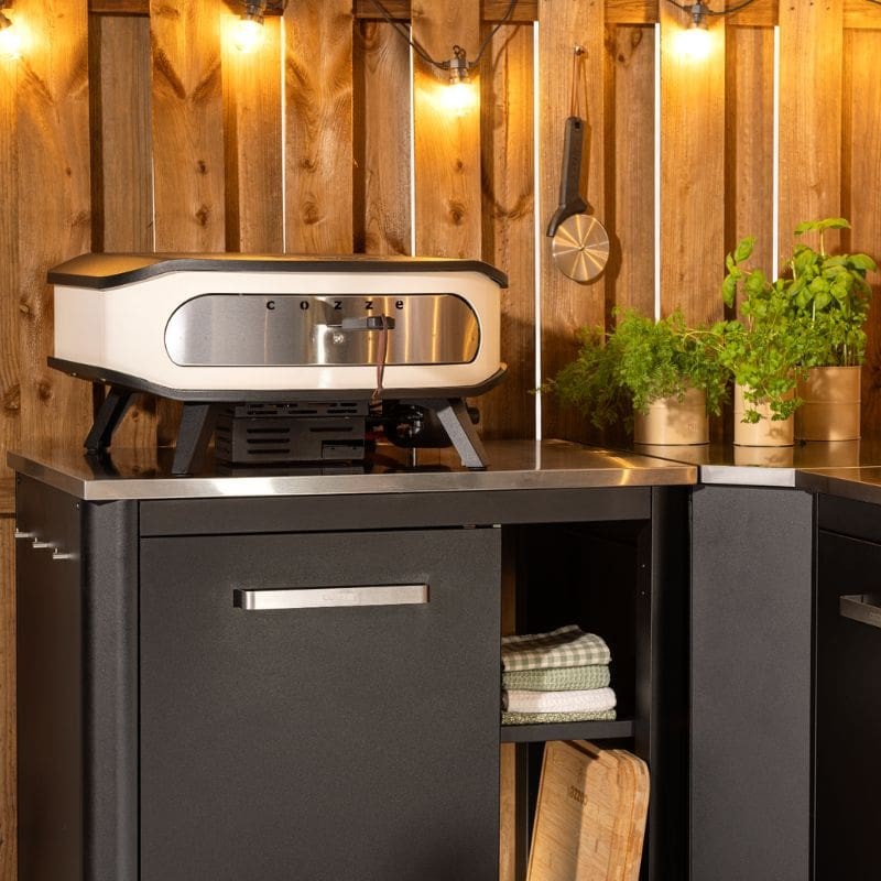 Cozze Rotate Gas Pizza Oven 17", Cordierite, White & Black