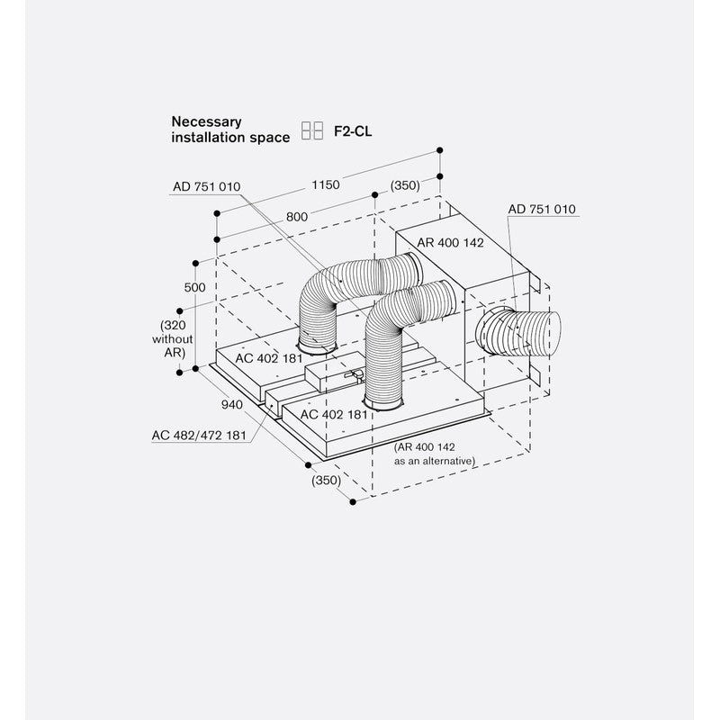 Gaggenau 400 Series AC482181 Stainless Steel Ceiling Extraction 80cm