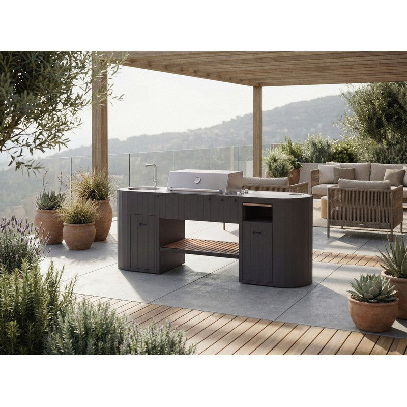 Q-boo OVO GL Dekton Outdoor Kitchen with Sink & Cover