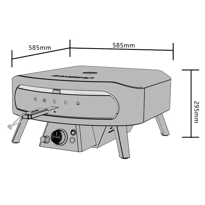 Cozze Rotate Gas Pizza Oven 17" with Pizza Door, Black