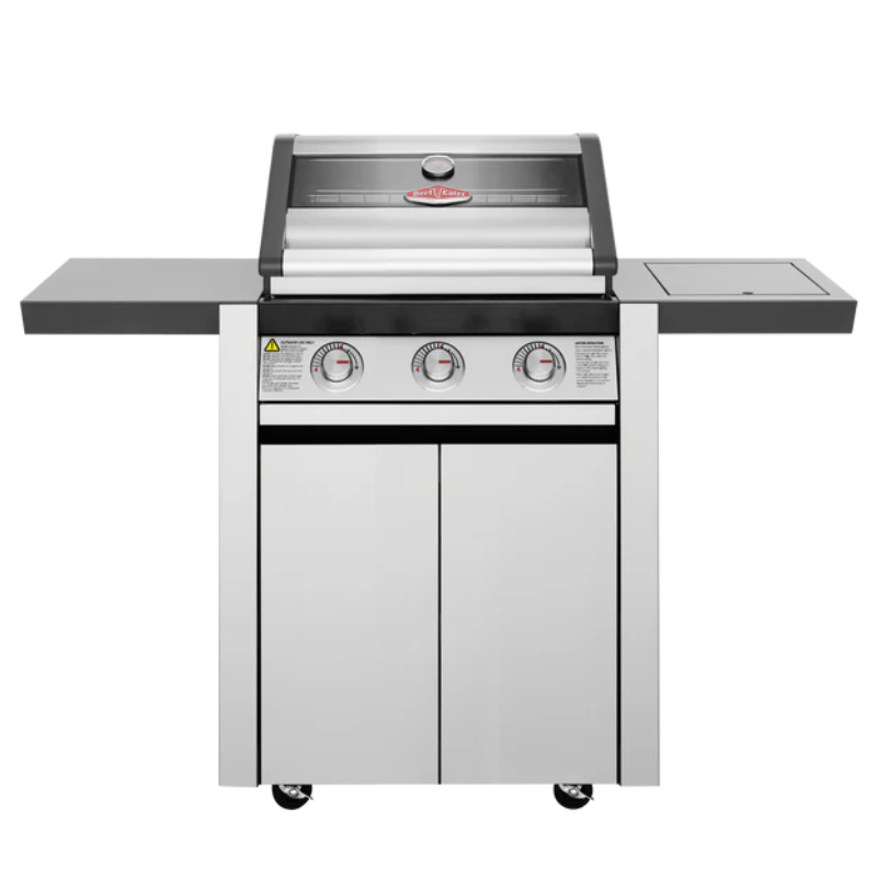 Beefeater 1600S Series 3 Burner BBQ & Side Burner Trolley in Stainless Steel