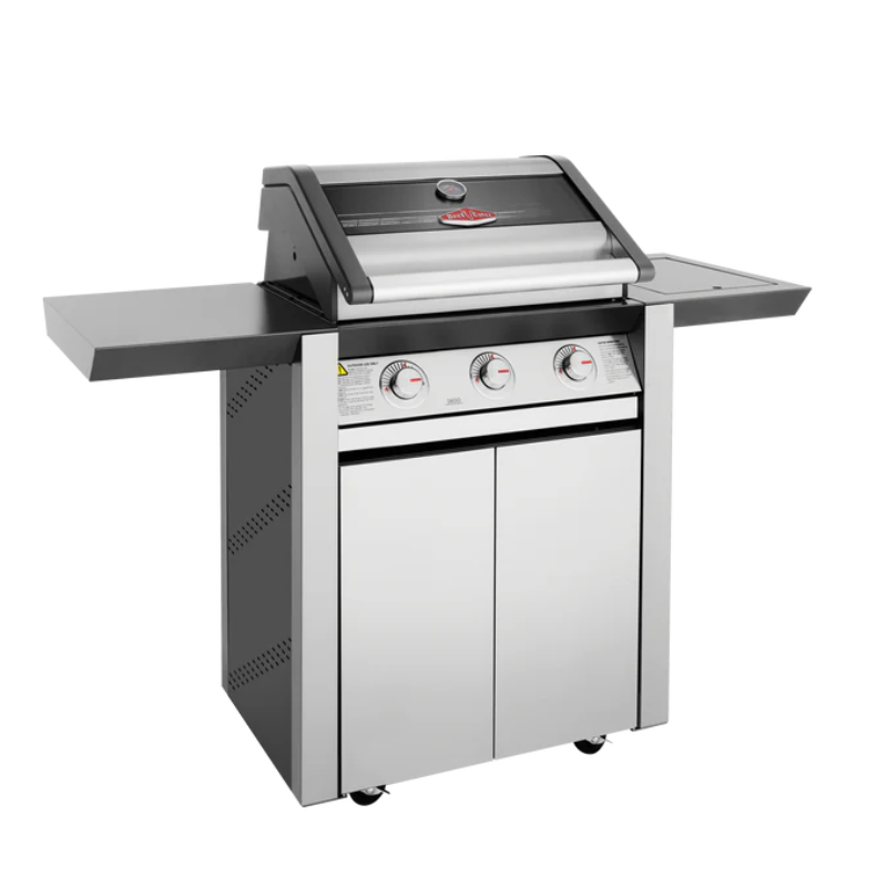 Beefeater 1600S Series 3 Burner BBQ & Side Burner Trolley in Stainless Steel