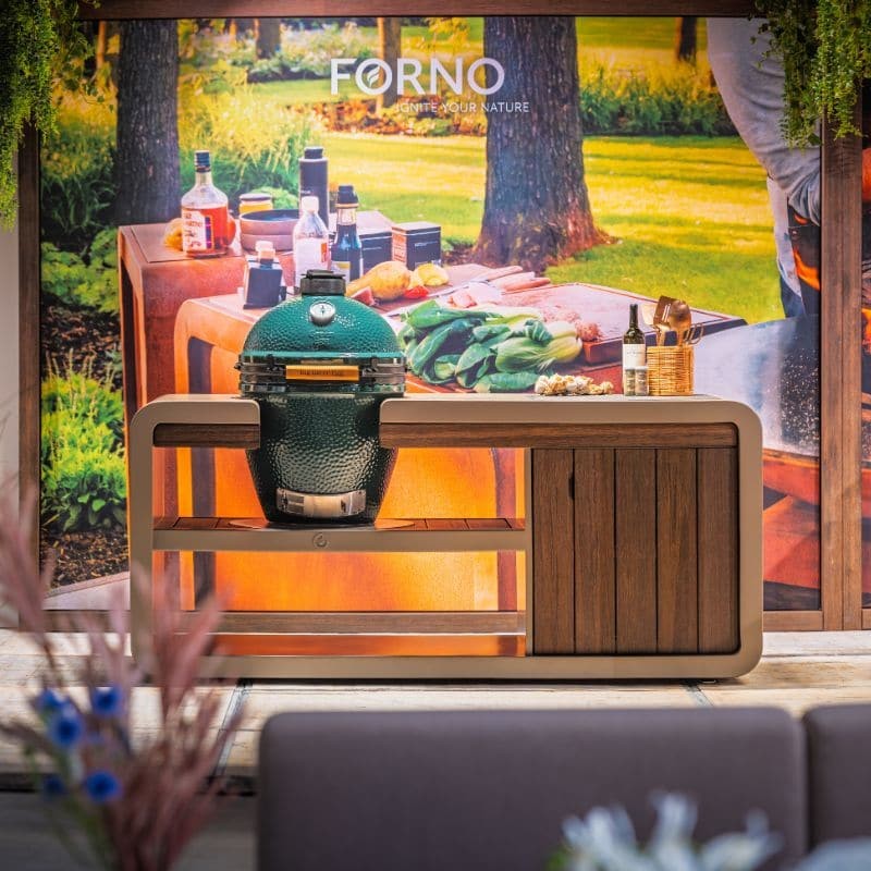 Adezz Forno Kamado Station Ceramic & Bamboo Outdoor Kitchen, Corten Steel or Powder-Coated Aluminium