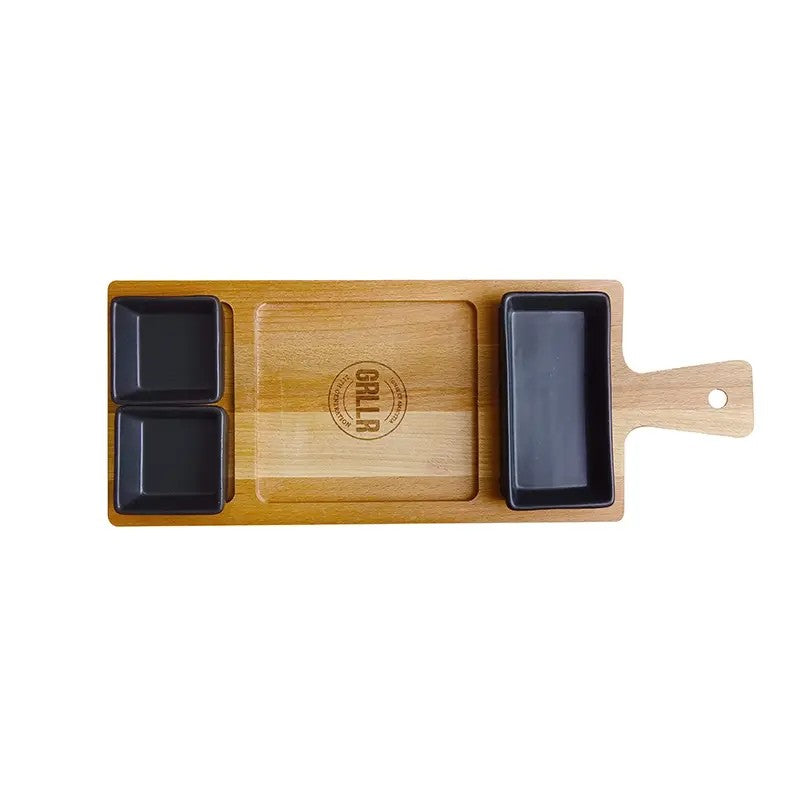GRLLR Get Together Food Tray Large, Black
