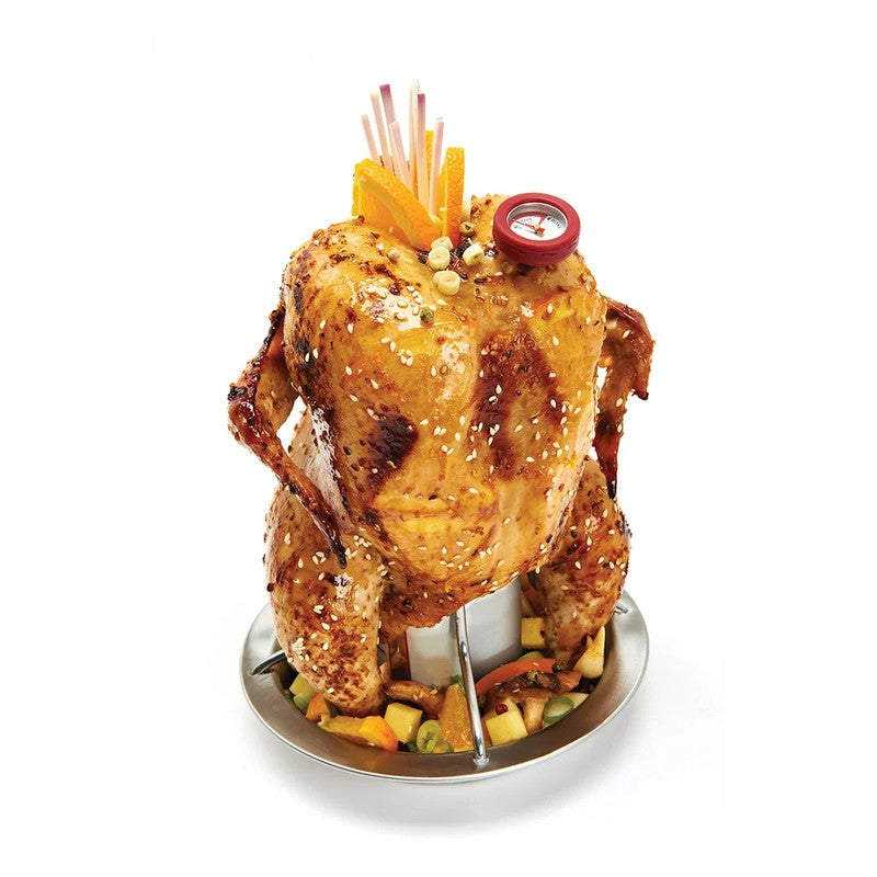 Broil King Chicken Roaster with Stainless Steel Supports, Pan & Thermometer