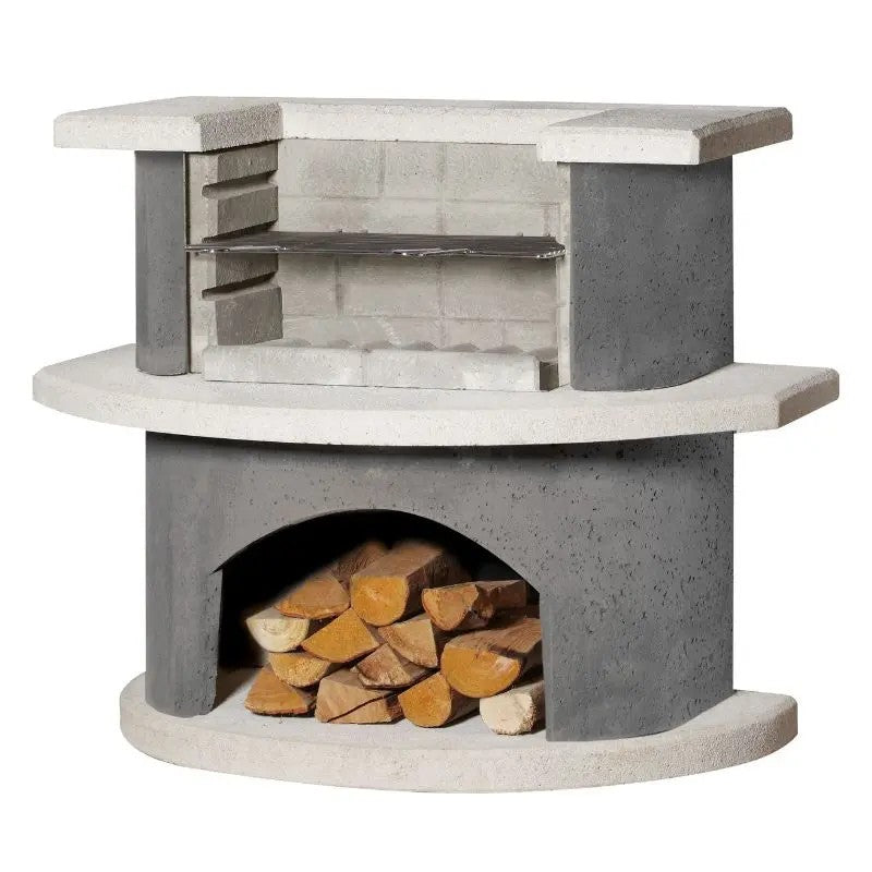 Buschbeck Luzern Grill Bar Masonry Barbecue, White Quartz & Anthracite