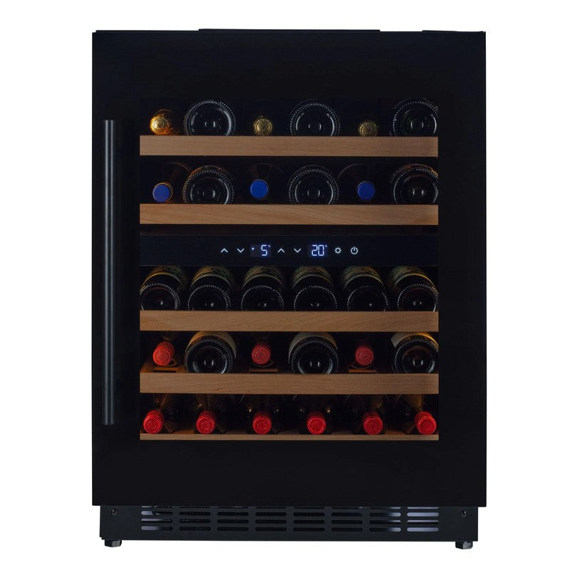 CELLA W34-BH Undercounter Wine Cooler 36 Burgundy Bottles, Black Glass