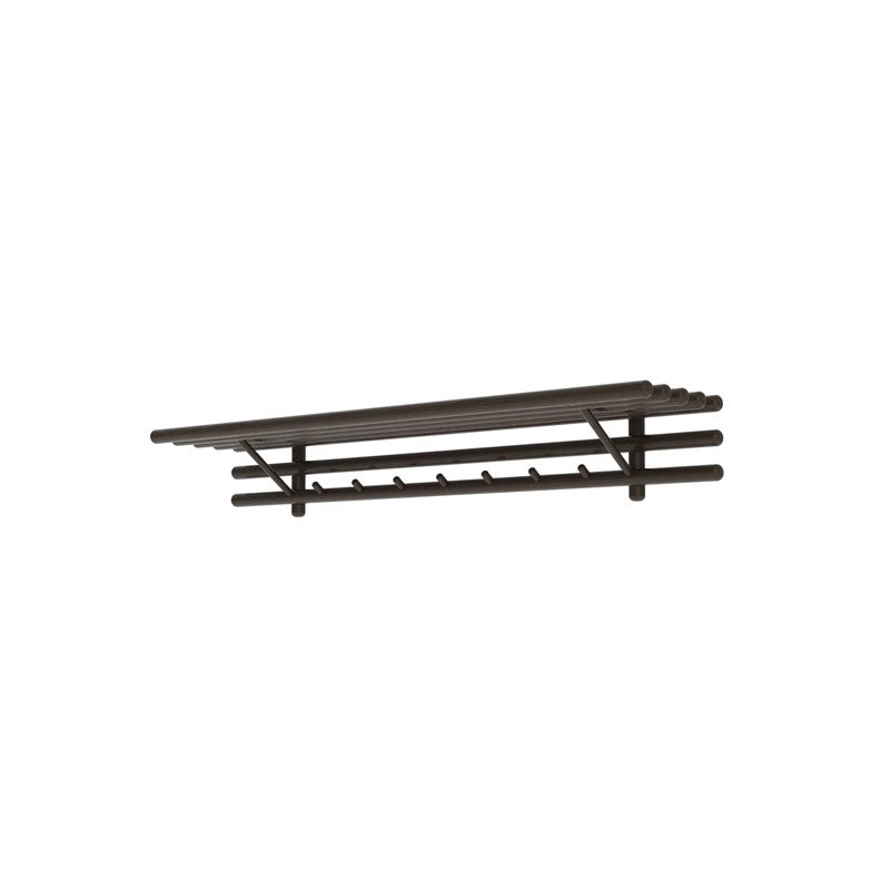 Sticks Coat Rack with Hat Shelf, Dark Brown