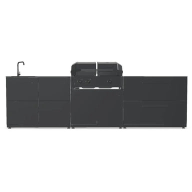 Cozze Elements Modular Outdoor Kitchen with Gas Grill, Storage & Sink, Matte-Black