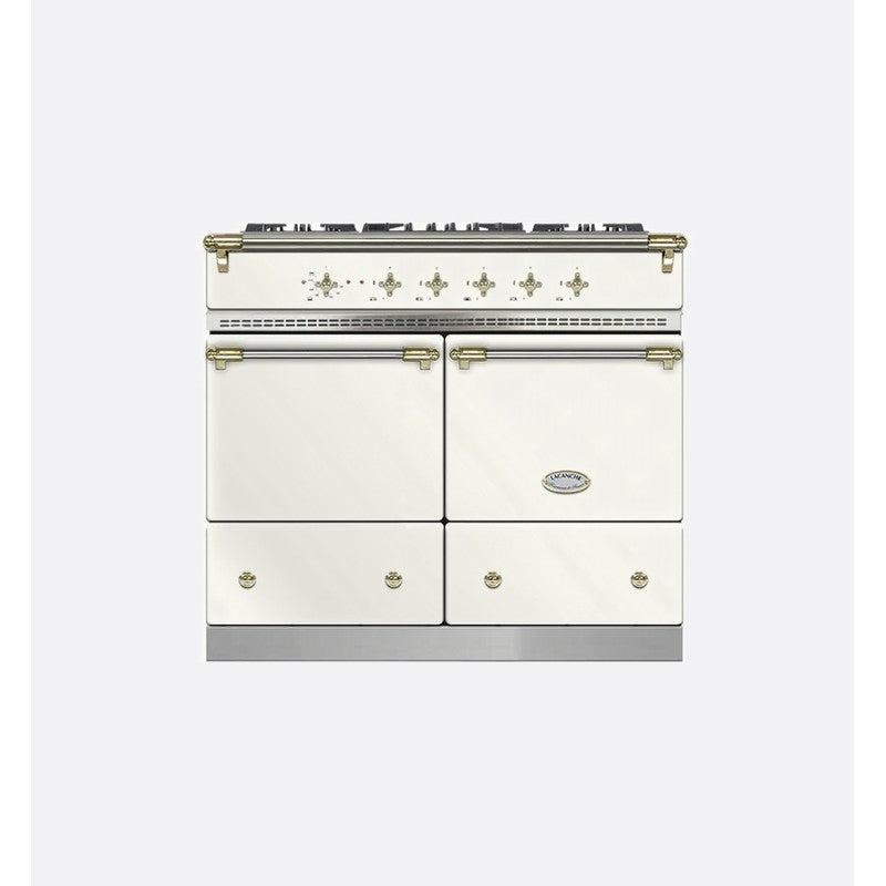 Lacanche LG1052CTCTYB 100cm Classic Cluny Dual Fuel Range Cooker, Chantilly & Brass