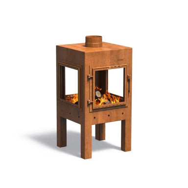 Adezz Forno DIGNA Corten Steel Outdoor Fireplace with Front Door