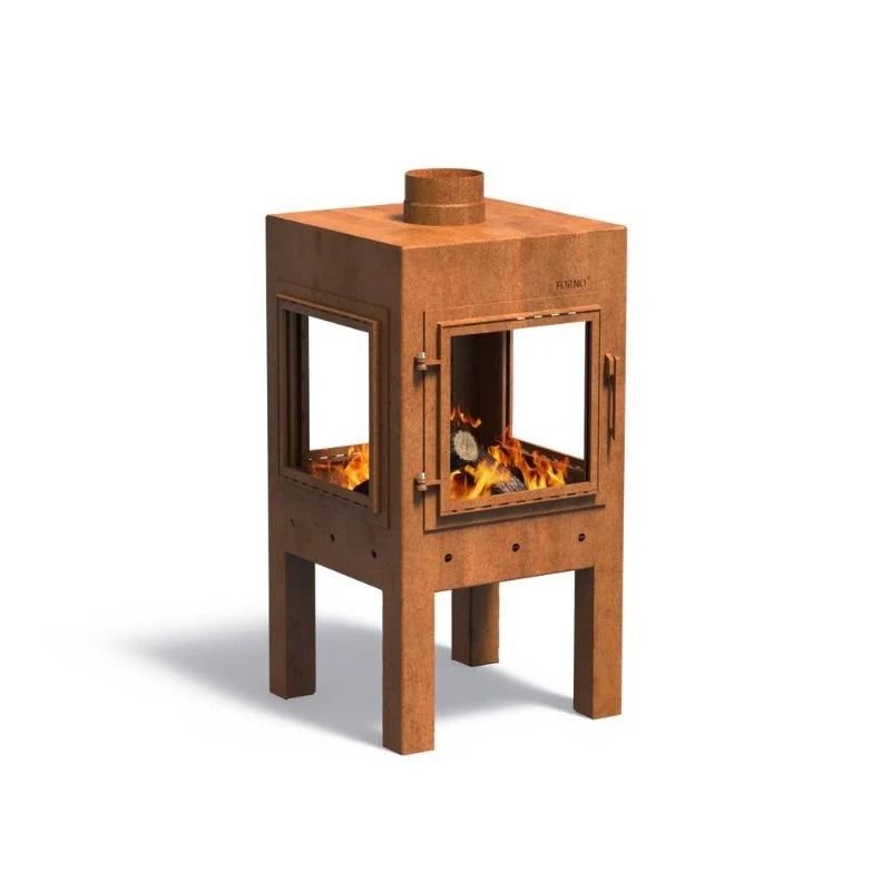 Adezz Forno DIGNA Corten Steel Outdoor Fireplace with Front Door