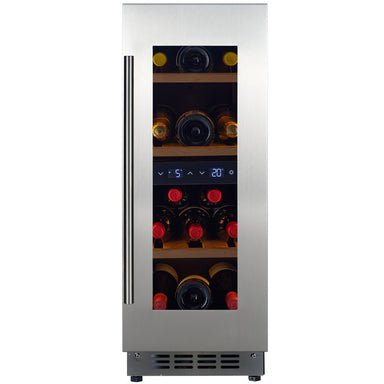 CELLA Kitchenline Stainless Steel Wine Fridge 18 Bottle, Stainless Steel