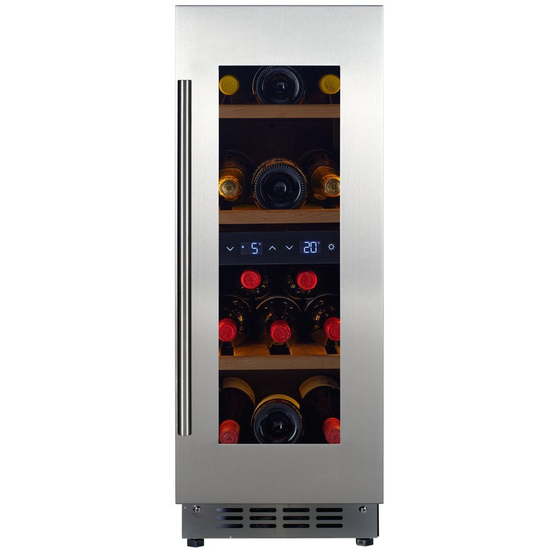 CELLA Kitchenline Stainless Steel Wine Fridge 18 Bottle, Stainless Steel