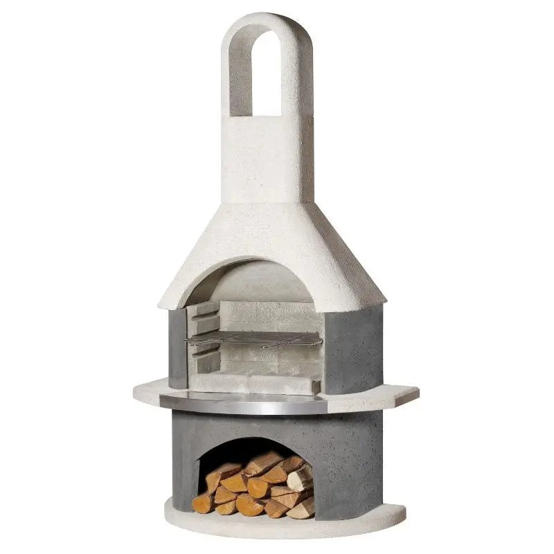 Buschbeck Stockholm Masonry Barbecue with Protective Cover, White Quartz & Stainless Steel