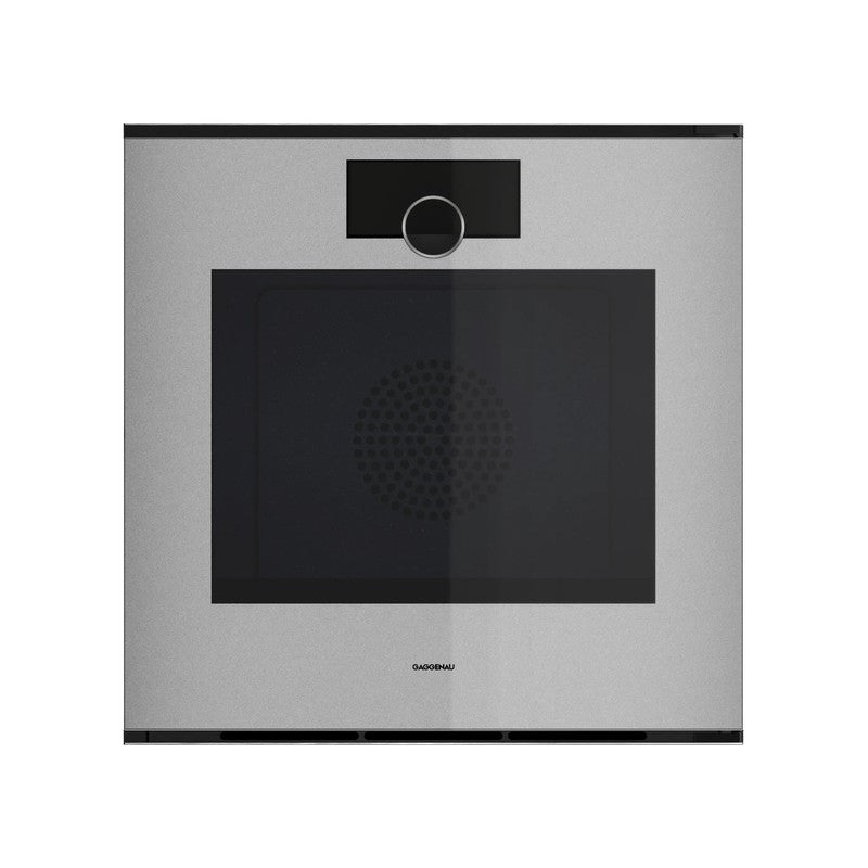 Gaggenau Minimalistic Series GO240130 60cm Sterling Built-In Single Oven, Right Hand Hinge