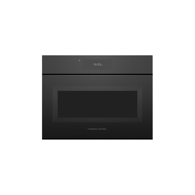 Fisher & Paykel OS60NAMHUNB5 60cm Compact Combination Microwave Oven, Black Glass