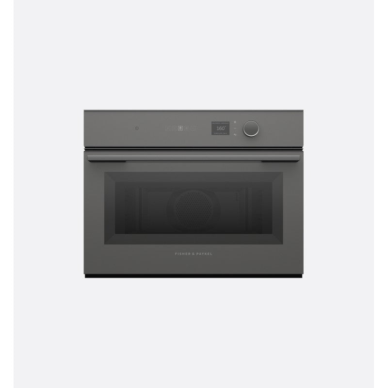 Fisher & Paykel Series 7 OM60NMLG1 Compact Combi-Microwave Oven 60cm, Grey Glass