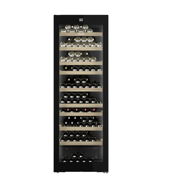 Liebherr Vinidor Selection WPgbi 7472 204 Bottle Freestanding Wine Cabinet with Glass Door, Black Steel