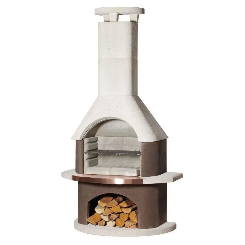 Buschbeck San Remo Masonry Barbecue, White Granite & Copper