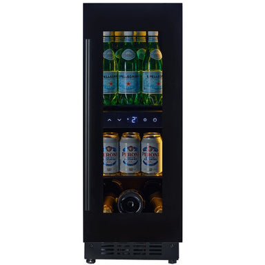CELLA Kitchenline Glass Beverage Fridge 51L, Black Glass