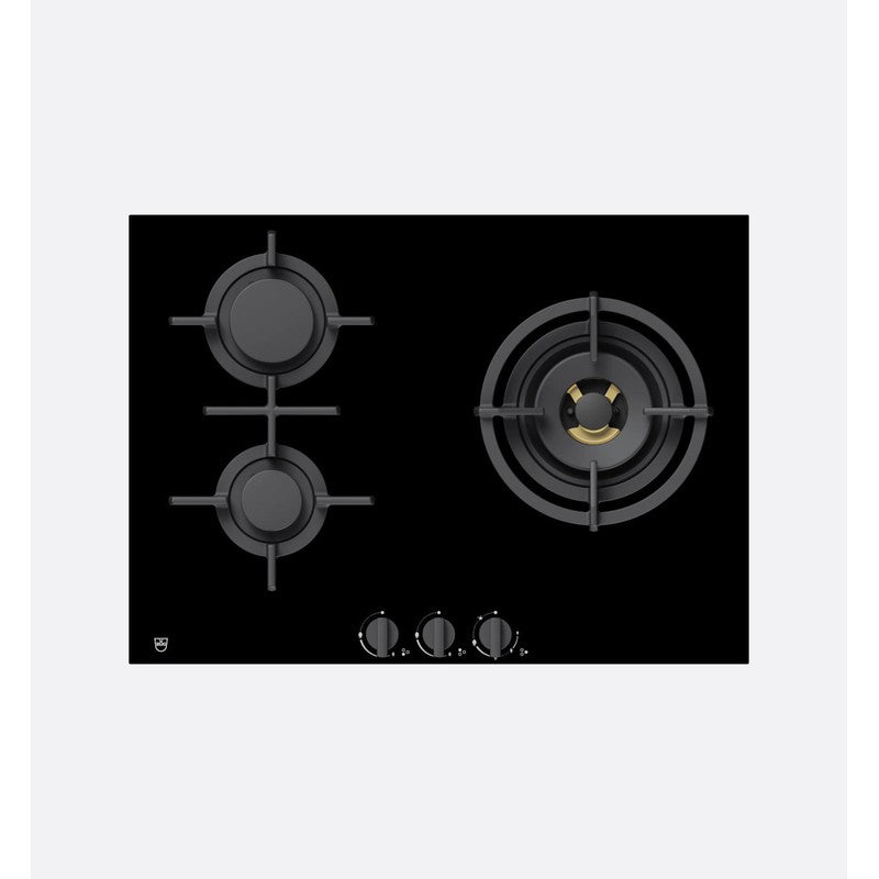 V-Zug GAS731GKBZ Cast Iron Natural Gas Hob 70cm, BlackDesign